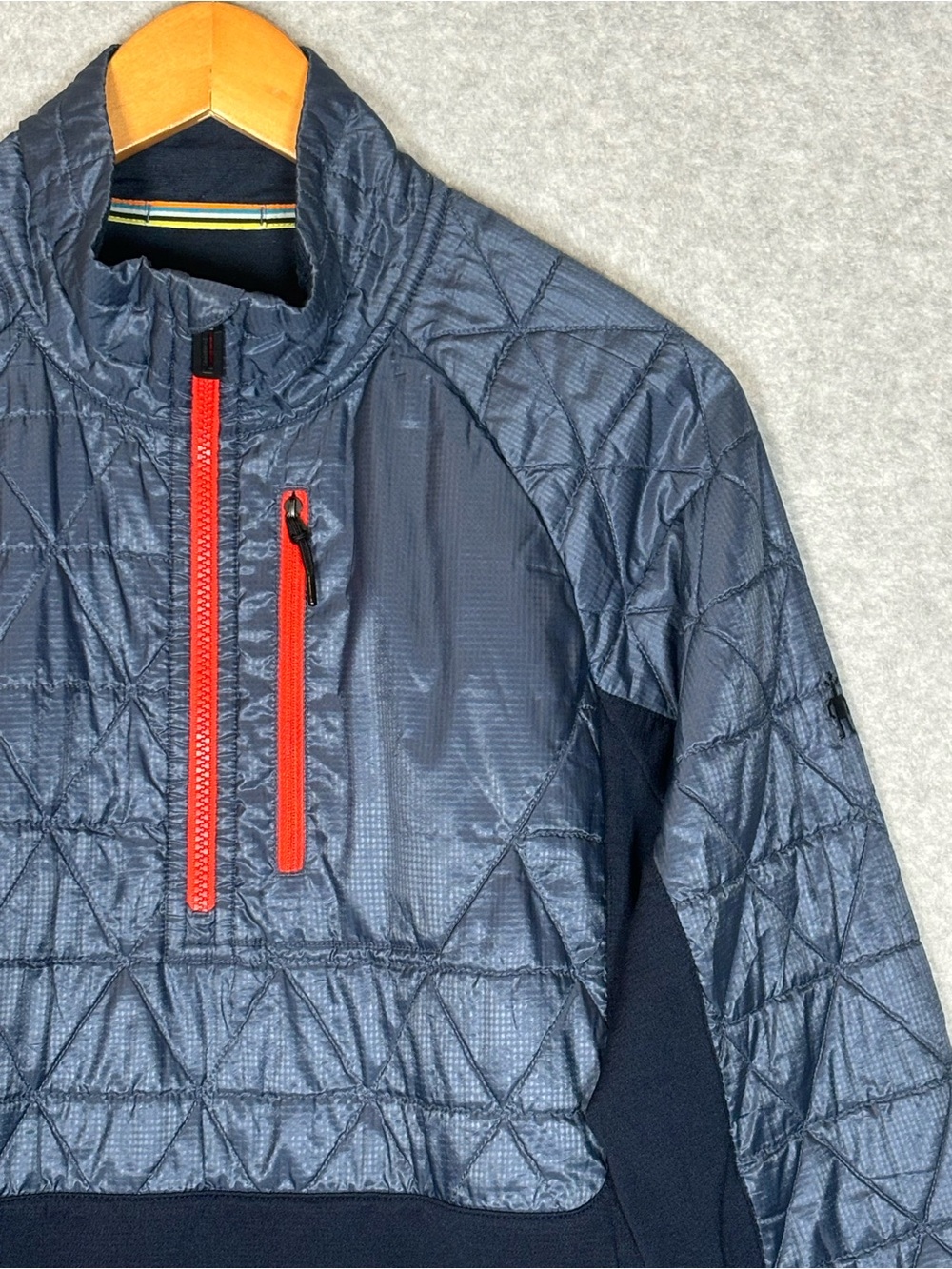 Smartwool Propulsion 60 Hybrid Half Zip Pullover Jacket-Navy Blue-Women Medium